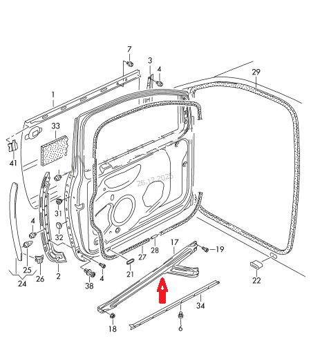 Усилитель двери Volkswagen Golf 5 2003-2009