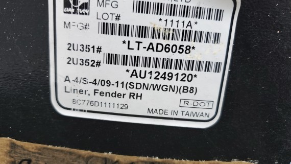 Подкрылок передний правый Audi A4 B8 2007-2012