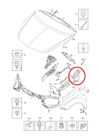 Панель колесной арки правая Opel Corsa D 2006-2015