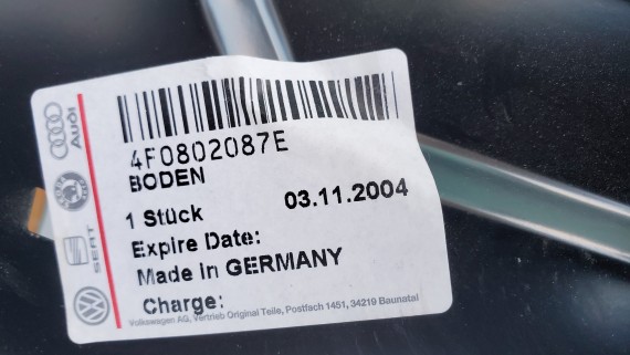 Панель пола кузова Audi A6 C6 Avant 2004-2010