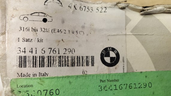 Колодки тормозные задние BMW 3 E46 1998-2006